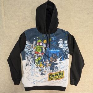 Star Wars Empire Strikes Back Vintage 1980 Graphic Black Hoodie Size Medium